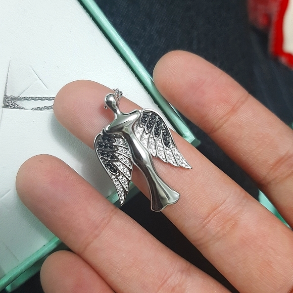 Angel Of The Night Cubic Zirconia Sterling Silver Necklace - Picture 1 of 10